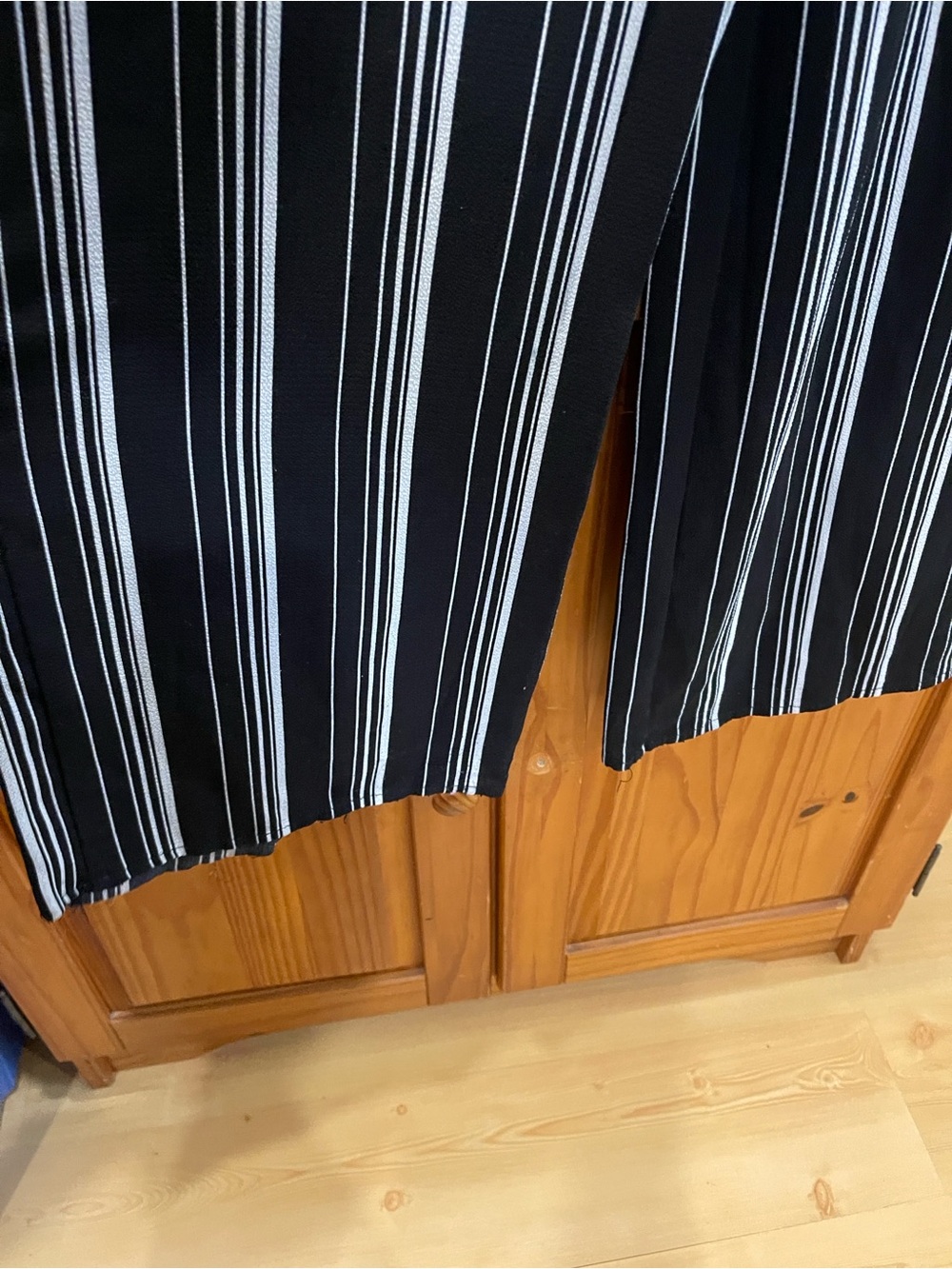 Striped Tie-Waist Wide Leg Pants in Black and White - Picture 3 of 7